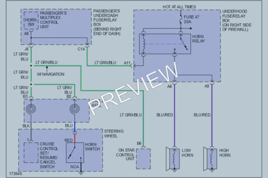 2003 Acura 32TL Horn wiring diagram preview