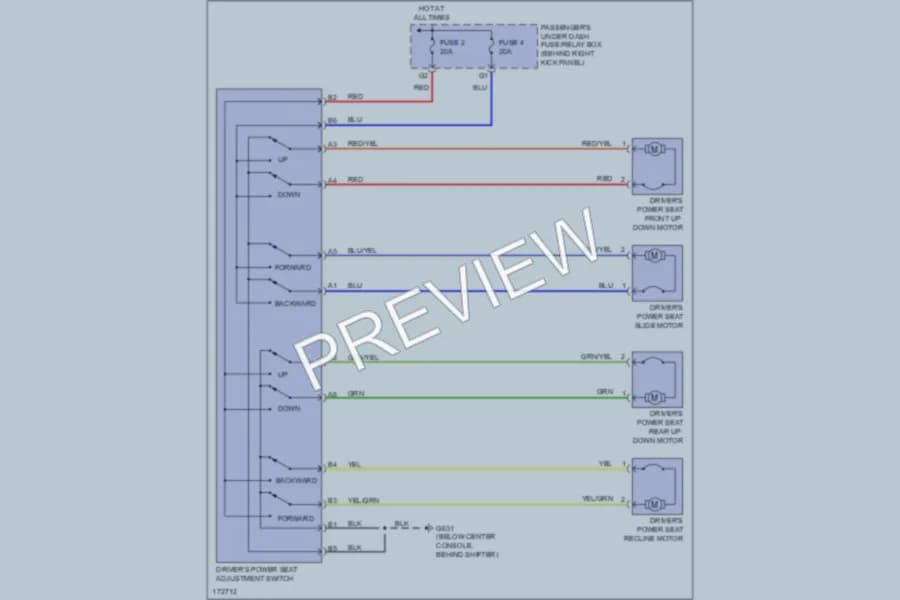 2003 Acura MDX Power Seats wiring diagram preview