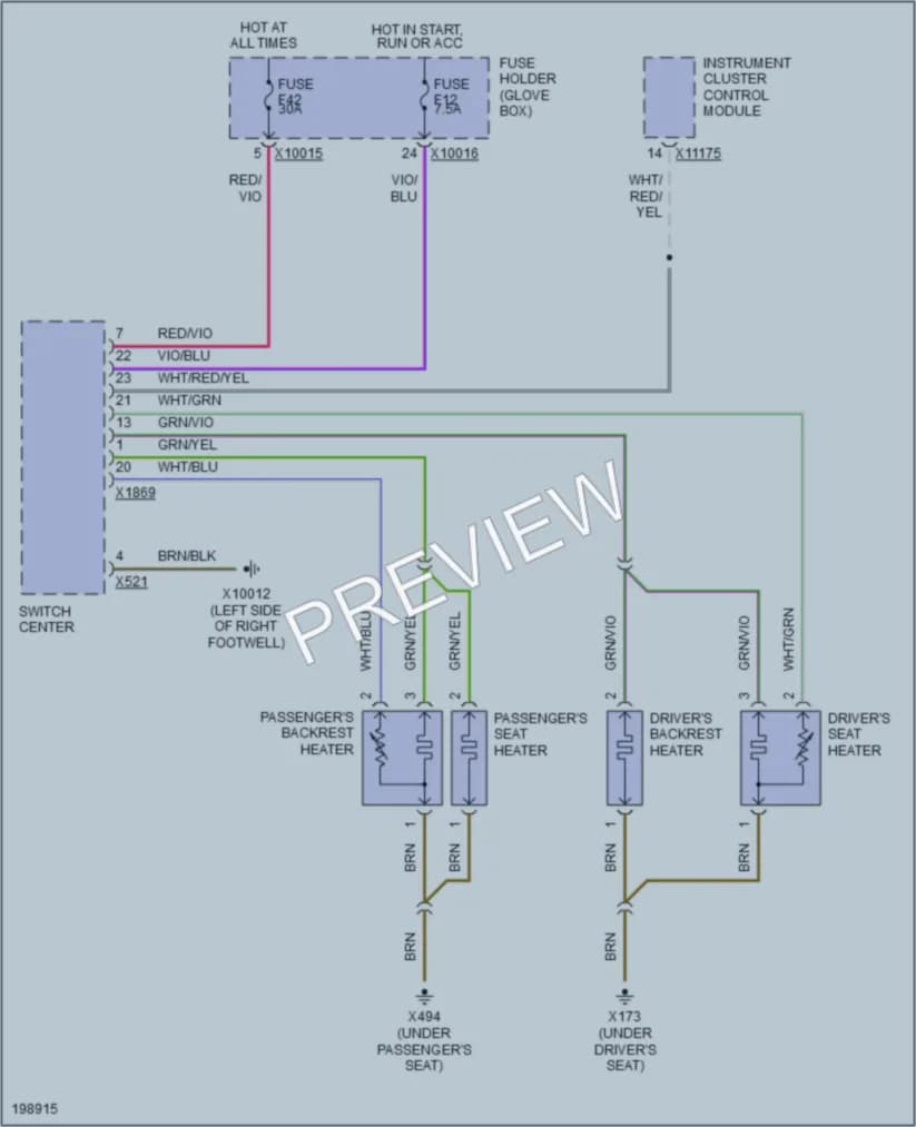 2003 BMW 325xi Power Seats wiring diagram preview