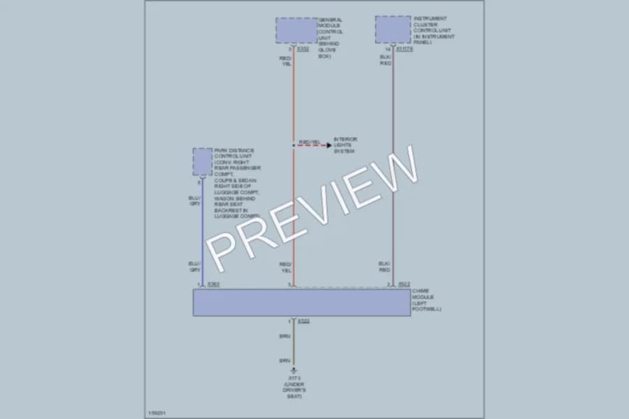2003 BMW 325xi Warning Systems wiring diagram preview