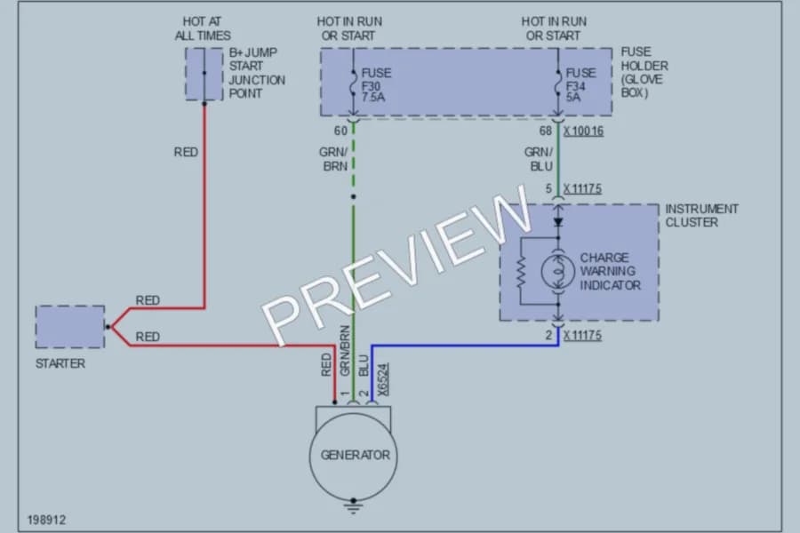 2003 BMW 330xi Starting Charging wiring diagram preview