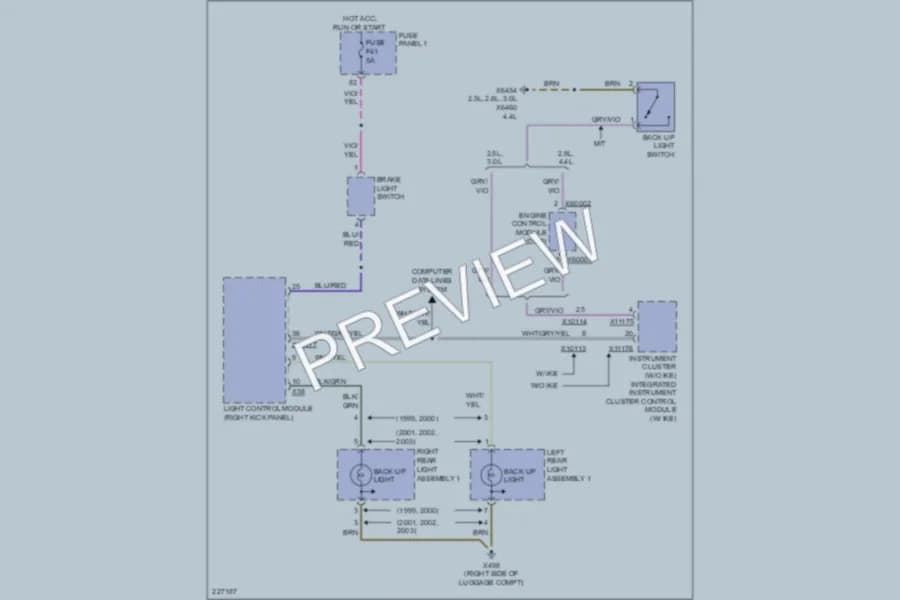 2003 BMW 540i Exterior Lights wiring diagram preview