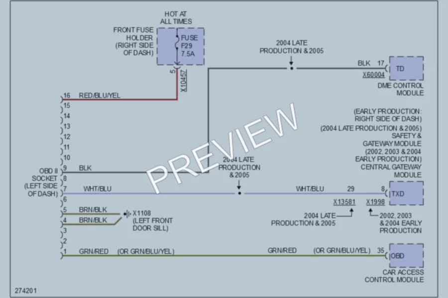 2003 BMW 745Li Computer Data Lines wiring diagram preview