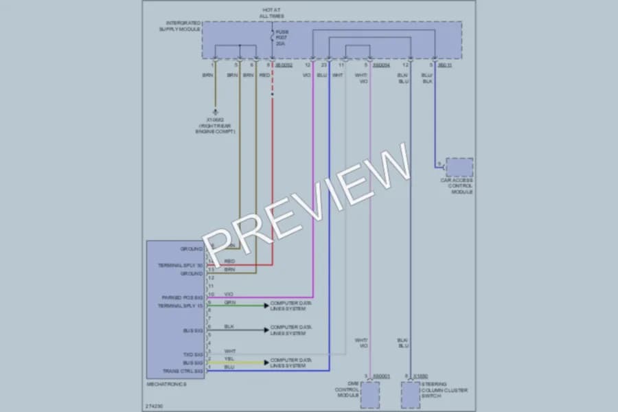 2003 BMW 745Li Transmission wiring diagram preview