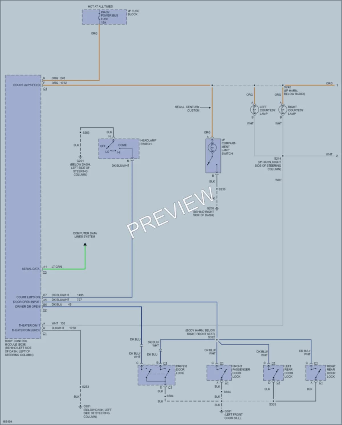 2003 Buick Century Interior Lights wiring diagram preview