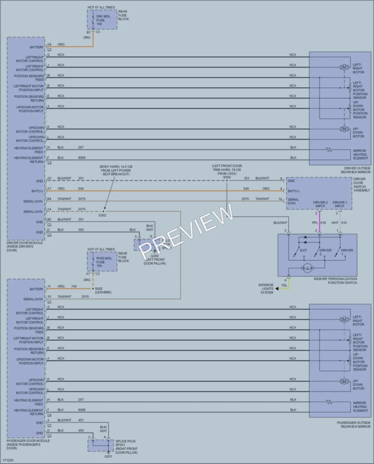 2003 Buick LeSabre Memory Systems wiring diagram preview