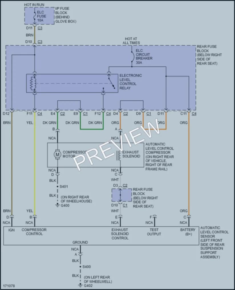 2003 Buick ParkAvenue Electronic Suspension wiring diagram preview