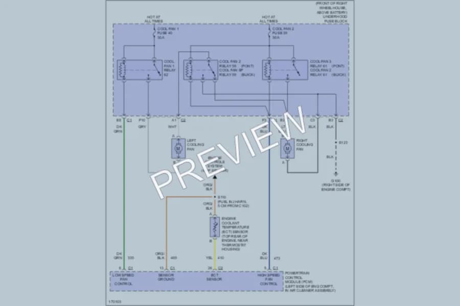 2003 Buick Rendezvous Cooling Fan wiring diagram preview