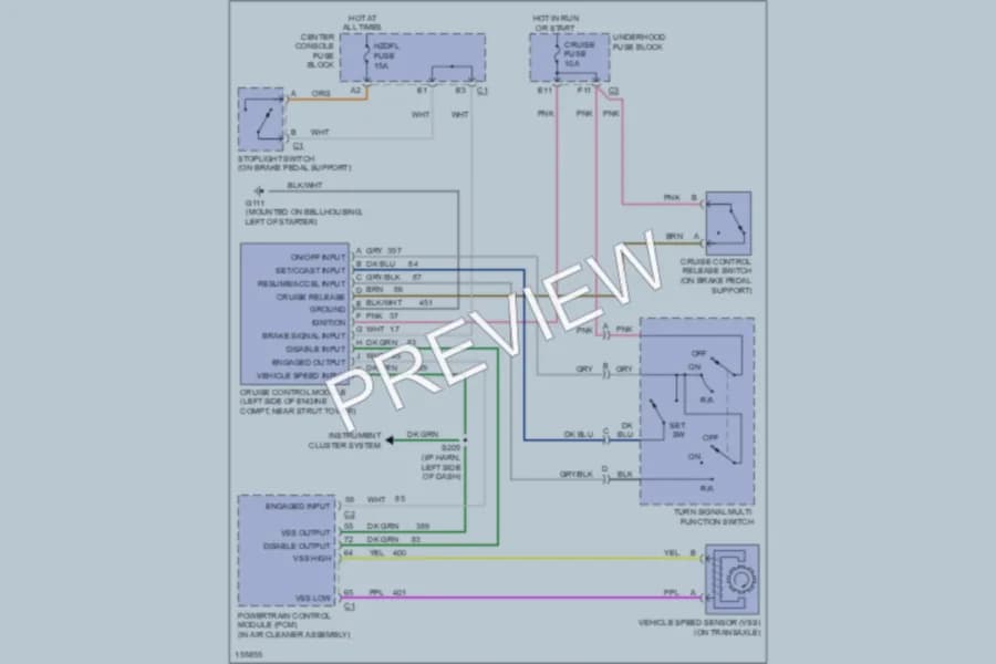 2003 Buick Rendezvous Cruise Control wiring diagram preview