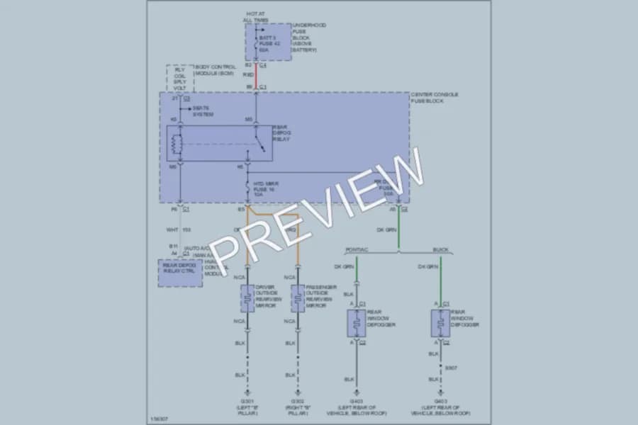 2003 Buick Rendezvous Defoggers wiring diagram preview