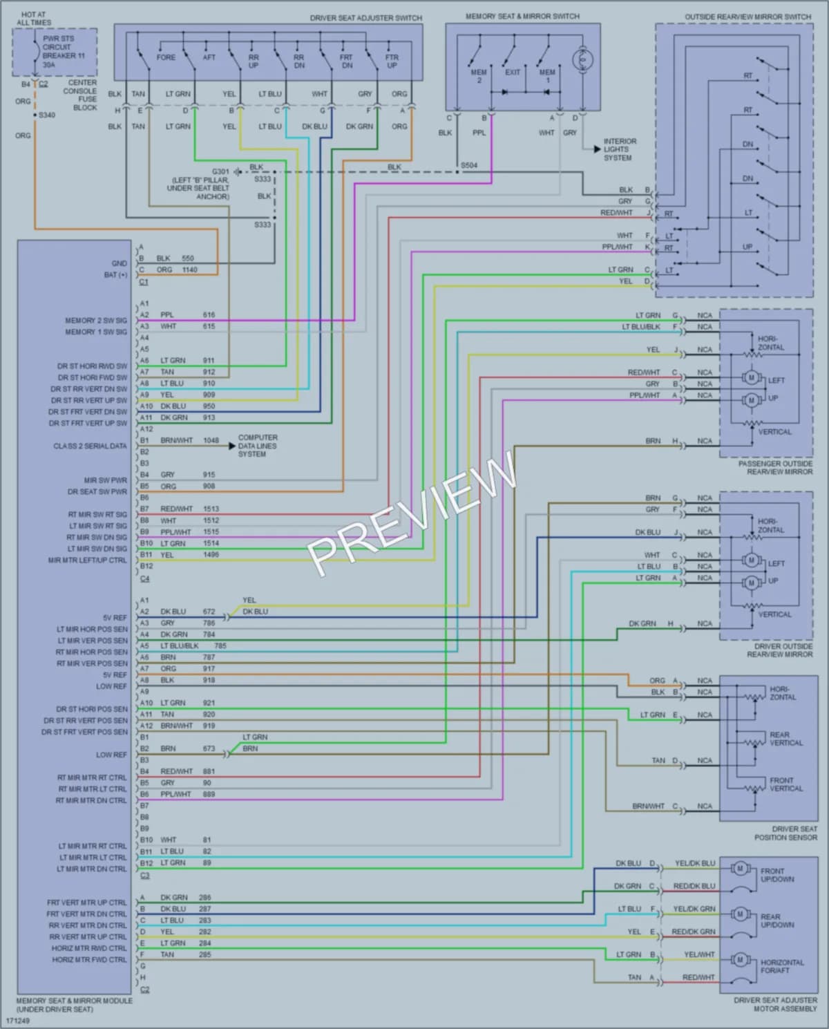 2003 Buick Rendezvous Memory Systems wiring diagram preview