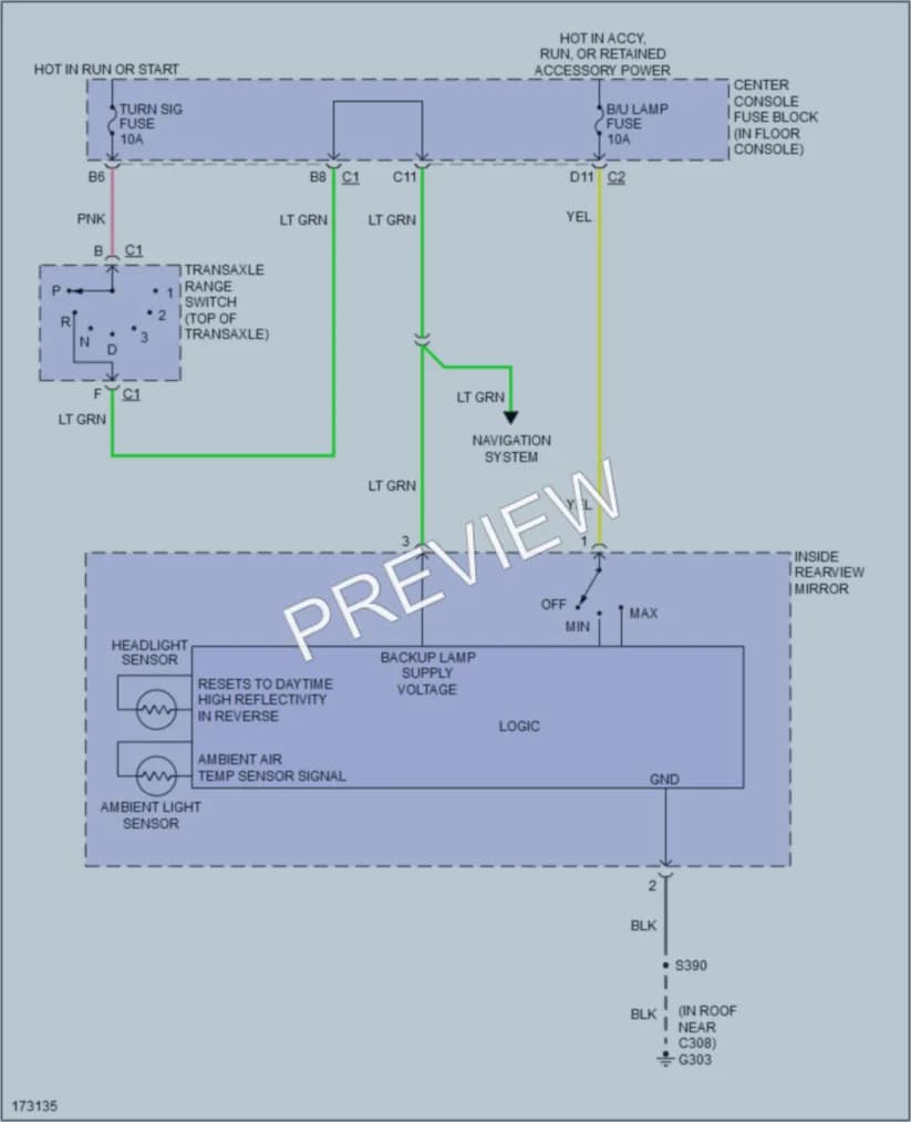 2003 Buick Rendezvous Power Mirrors wiring diagram preview