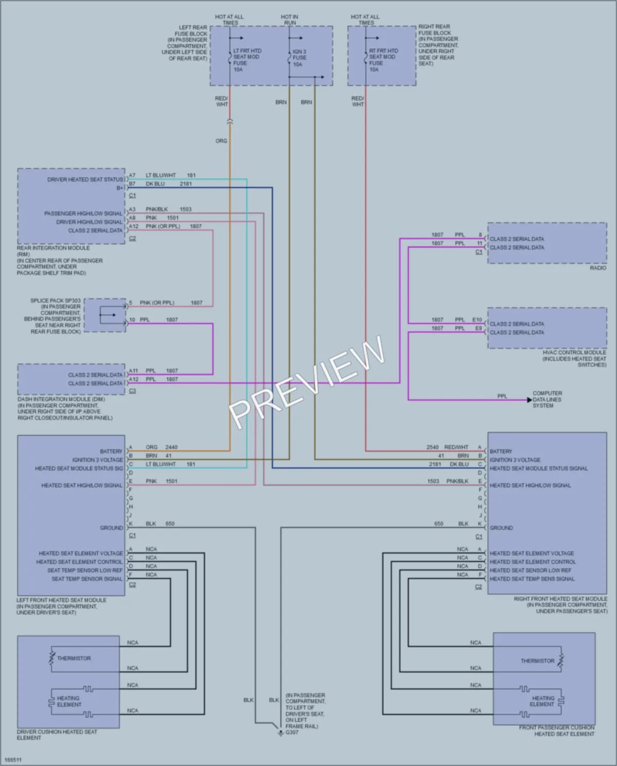 2003 Cadillac CTS Power Seats wiring diagram preview