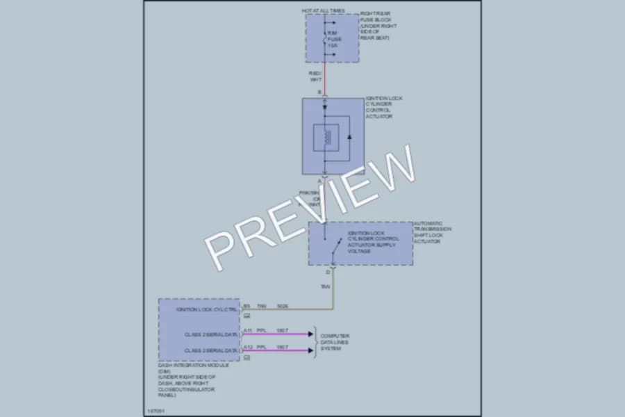 2003 Cadillac CTS Shift Interlock wiring diagram preview