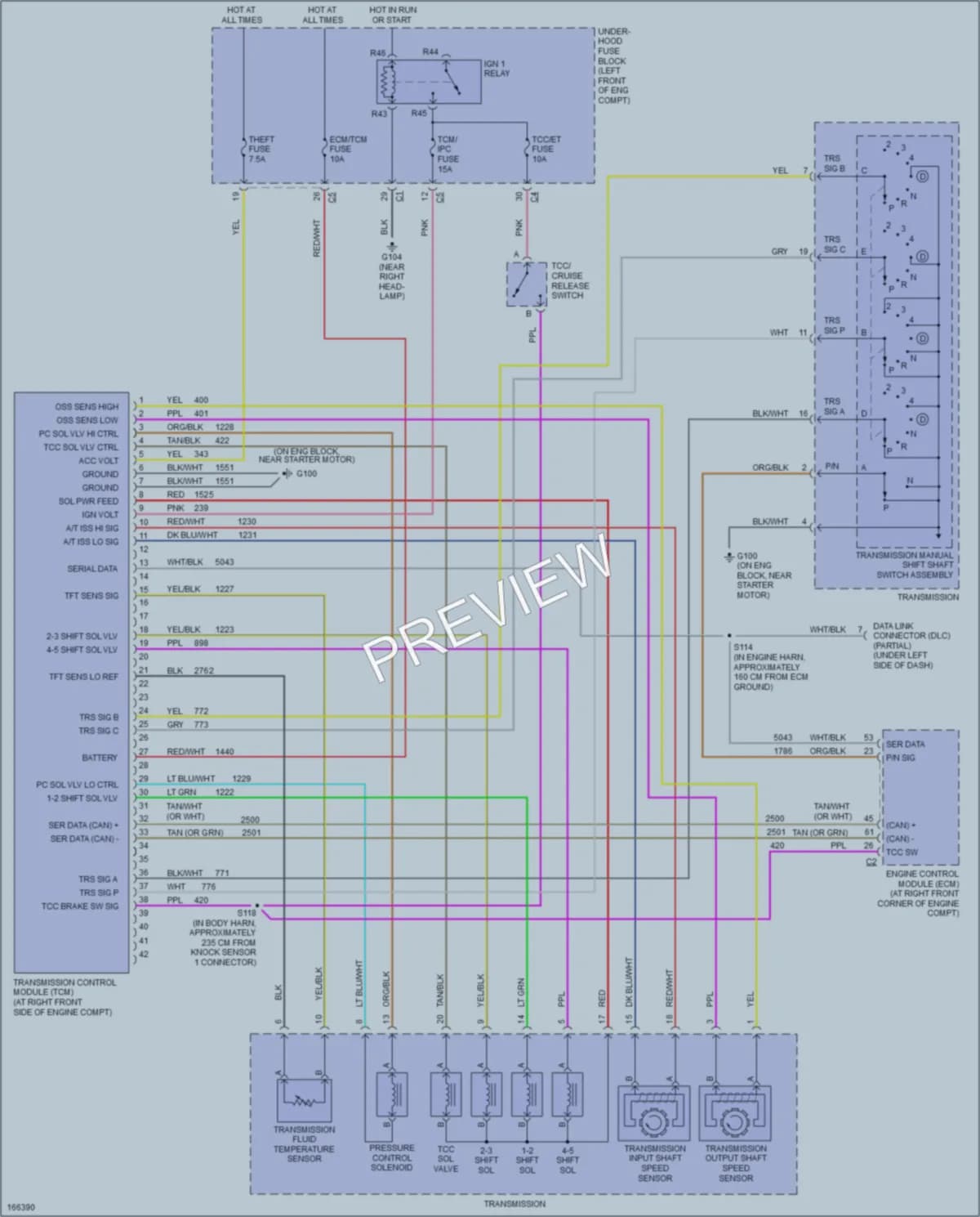 2003 Cadillac CTS Transmission wiring diagram preview