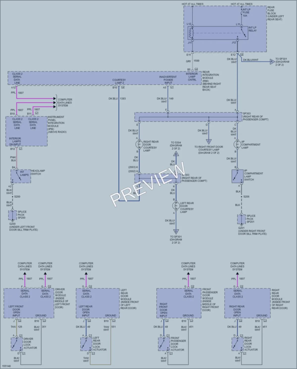 2003 Cadillac DeVille Interior Lights wiring diagram preview
