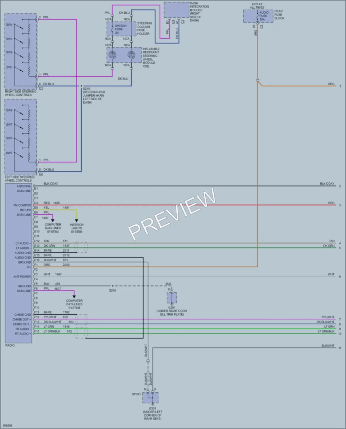 2003 Cadillac DeVille Radio wiring diagram preview