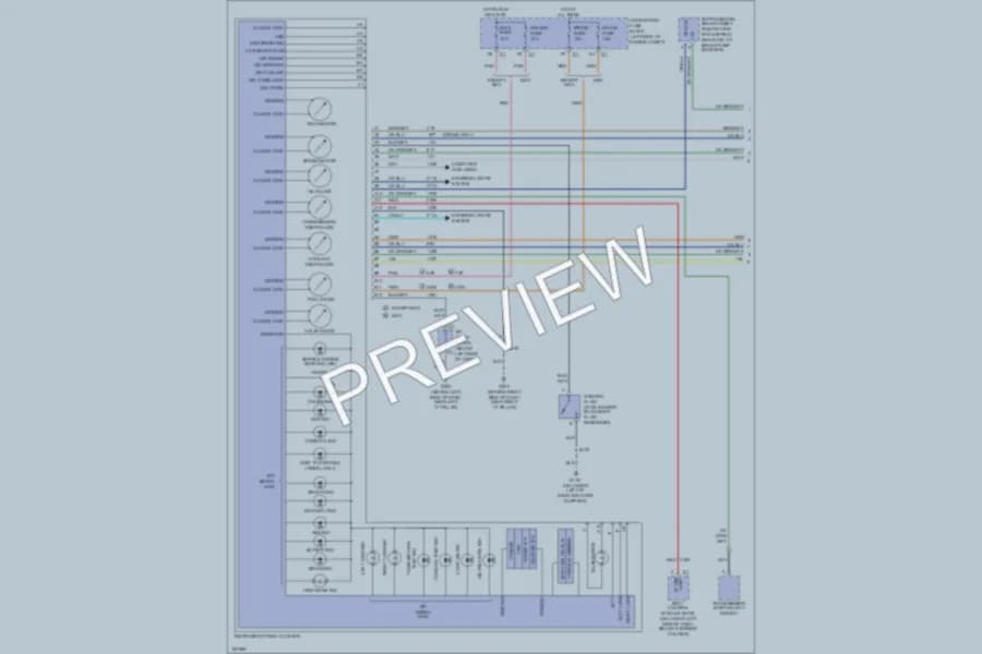 2003 Chevrolet 3500 Instrument Cluster wiring diagram preview with protected circuit layout