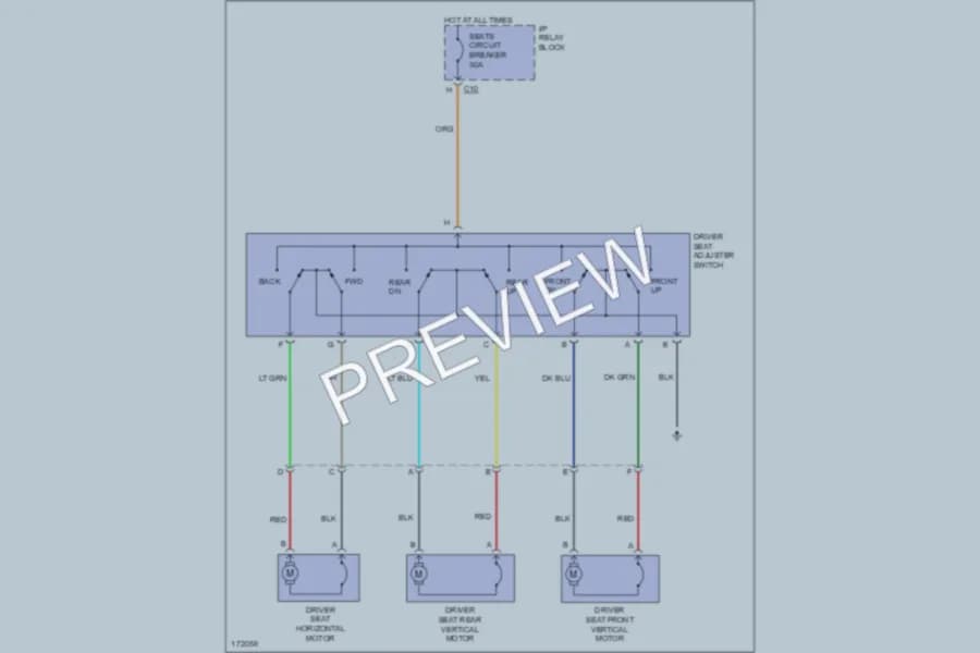 2003 Chevrolet C1500Suburban Power Seats wiring diagram preview