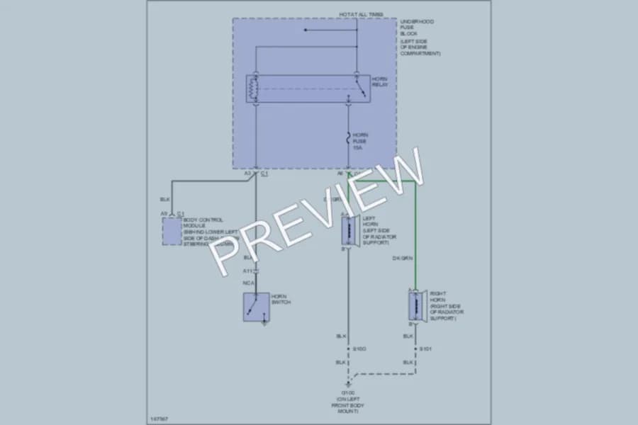 2003 Chevrolet C2500Suburban Horn wiring diagram preview