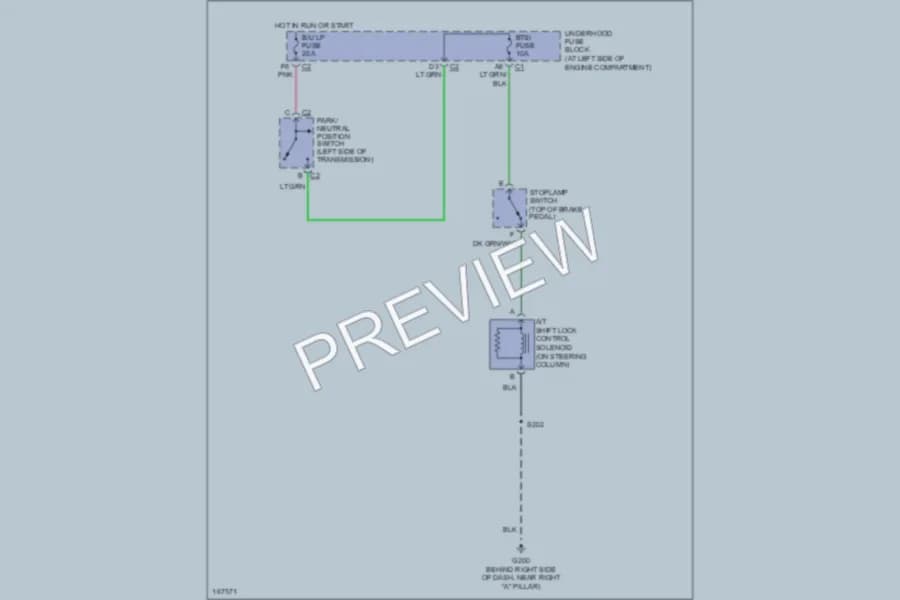 2003 Chevrolet C2500Suburban Shift Interlock wiring diagram preview