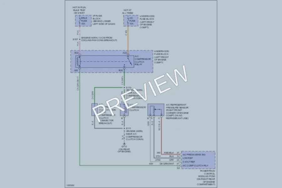 2003 Chevrolet Cavalier Air Conditioning wiring diagram preview