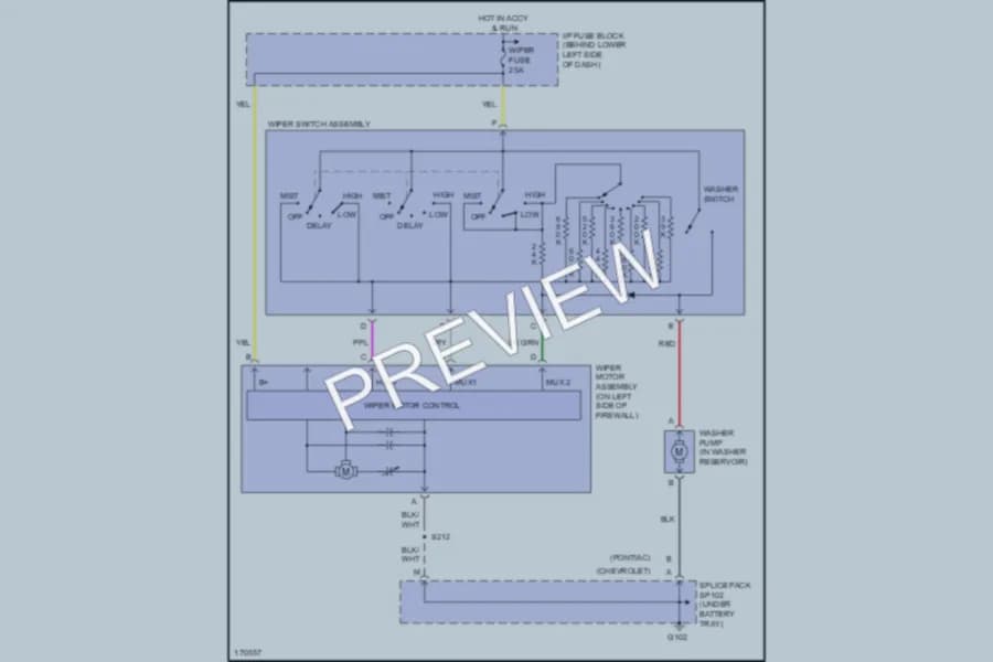 2003 Chevrolet Cavalier Wiper Washer wiring diagram preview