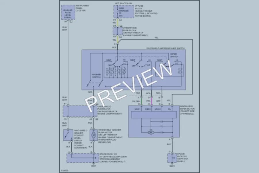 2003 Chevrolet Corvette Wiper Washer wiring diagram preview