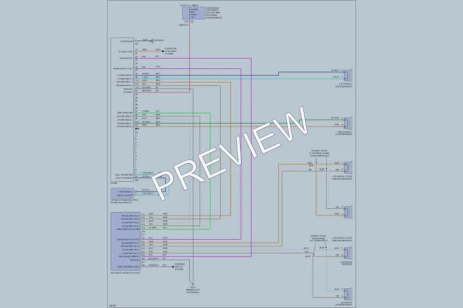 2003 Chevrolet G3500 Radio wiring diagram preview with protected circuit layout