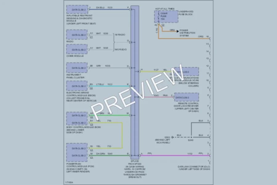 2003 Chevrolet H1500 Computer Data Lines wiring diagram preview with protected circuit layout