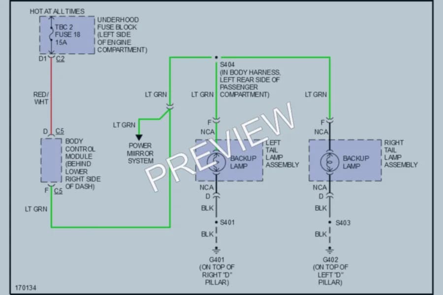 2003 Chevrolet H1500 Exterior Lights wiring diagram preview with protected circuit layout