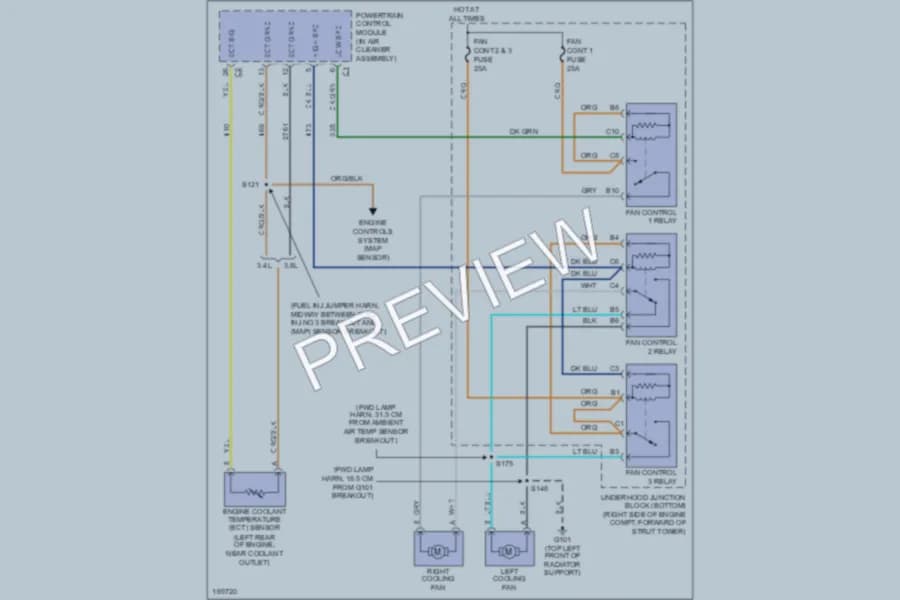 2003 Chevrolet Impala Cooling Fan wiring diagram preview