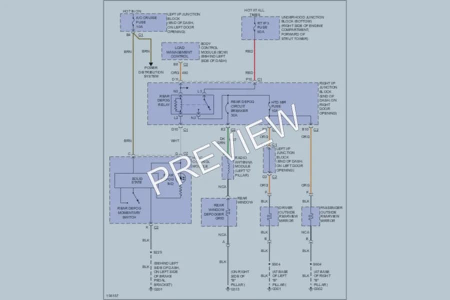 2003 Chevrolet Impala Defoggers wiring diagram preview