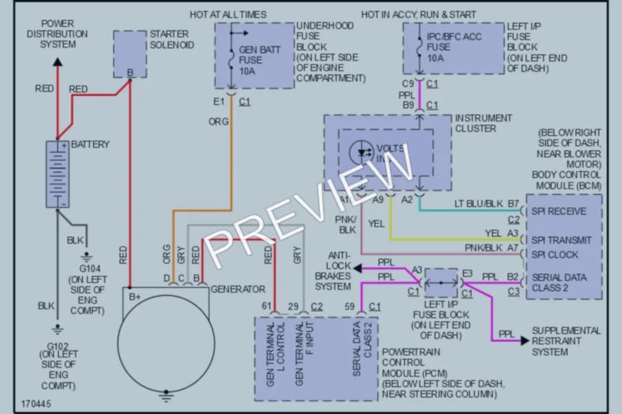 2003 Chevrolet Malibu Starting Charging wiring diagram preview