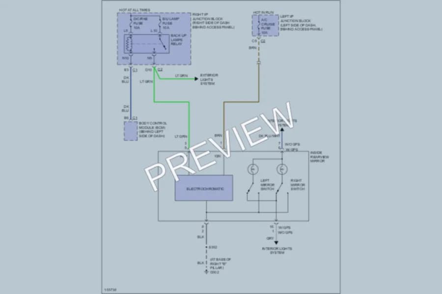 2003 Chevrolet MonteCarlo Power Mirrors wiring diagram preview