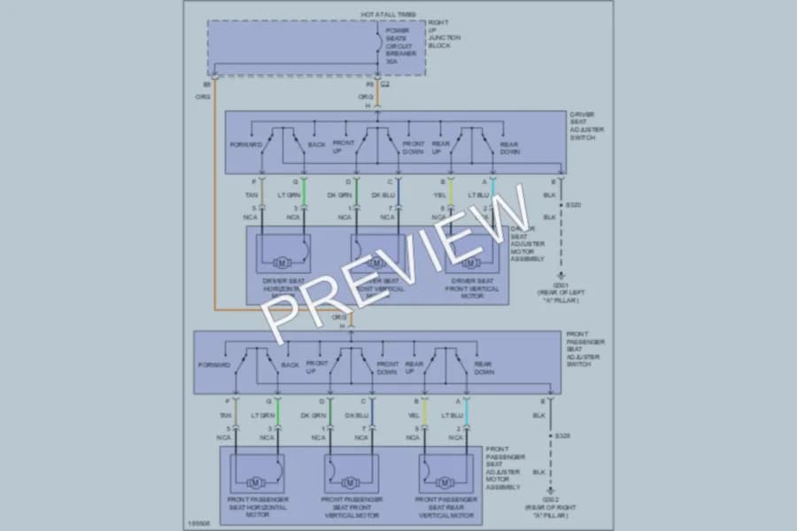 2003 Chevrolet MonteCarlo Power Seats wiring diagram preview