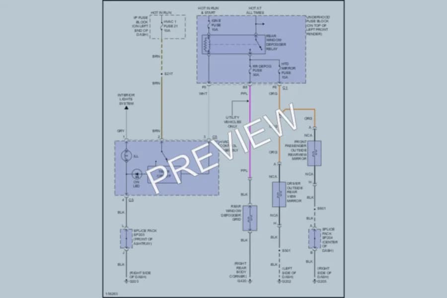 2003 Chevrolet S10 Defoggers wiring diagram preview