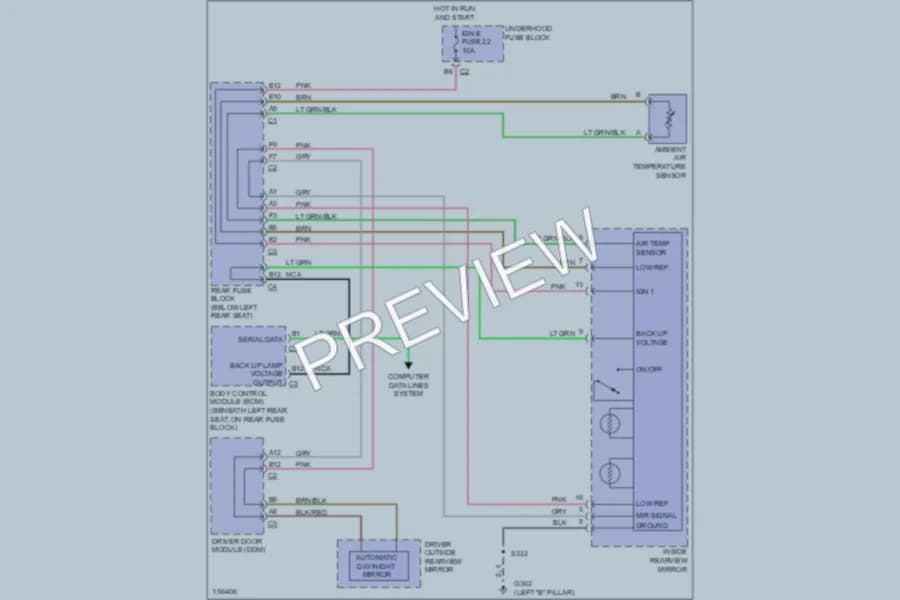 2003 Chevrolet TrailBlazer Power Mirrors wiring diagram preview