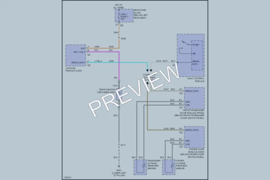 2003 Chevrolet TrailBlazerEXT Defoggers wiring diagram preview