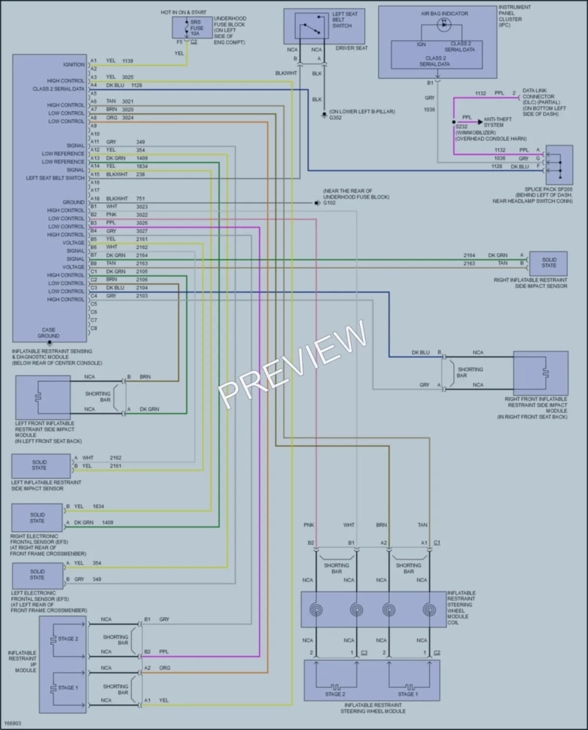 2003 Chevrolet TrailBlazerEXT Supplemental Restraints wiring diagram preview