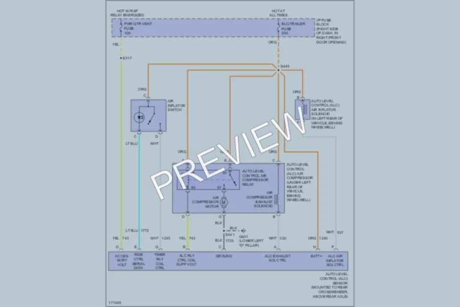 2003 Chevrolet Venture Electronic Suspension wiring diagram preview