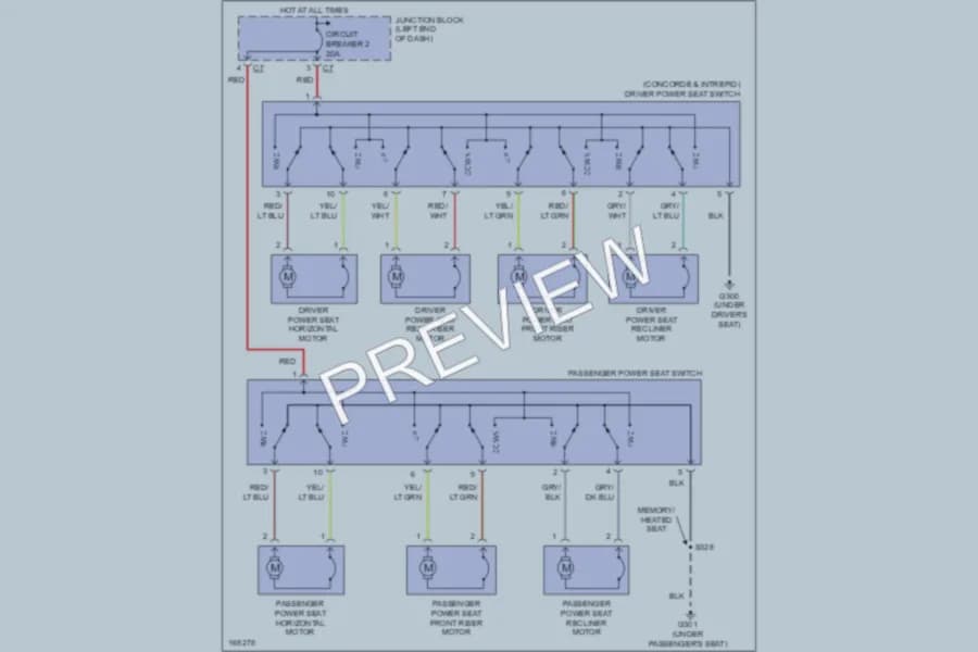 2003 Chrysler Concorde Power Seats wiring diagram preview
