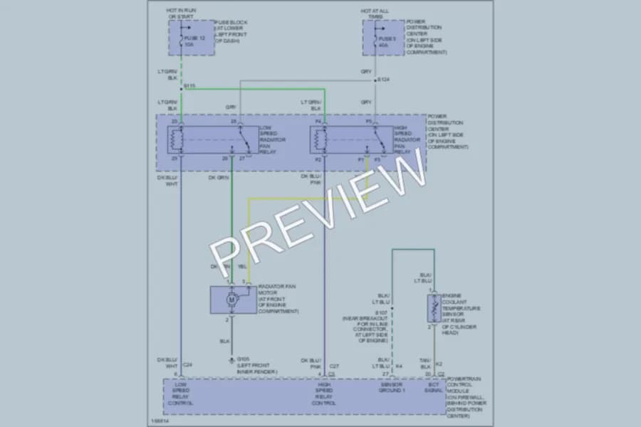 2003 Chrysler PTCruiser Cooling Fan wiring diagram preview