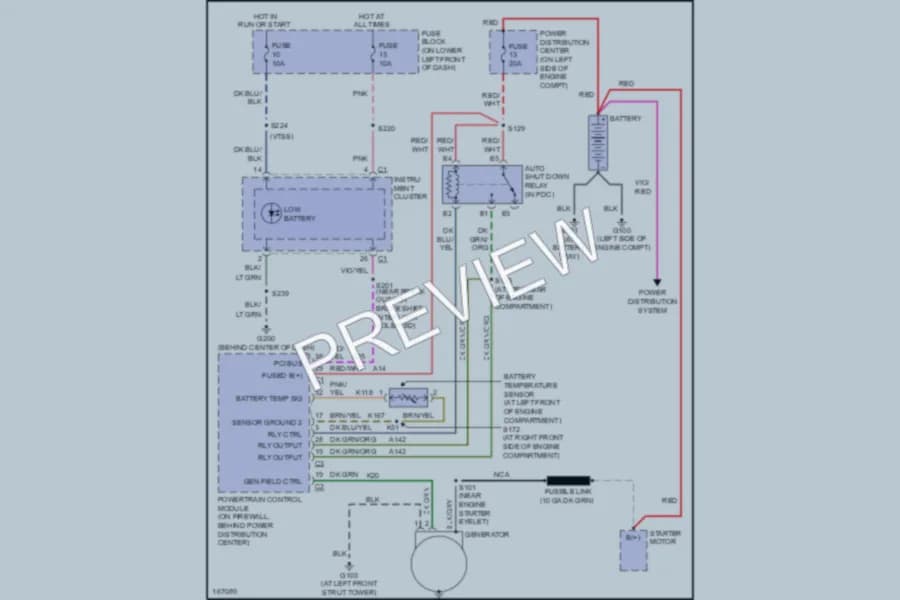 2003 Chrysler PTCruiser Starting Charging wiring diagram preview