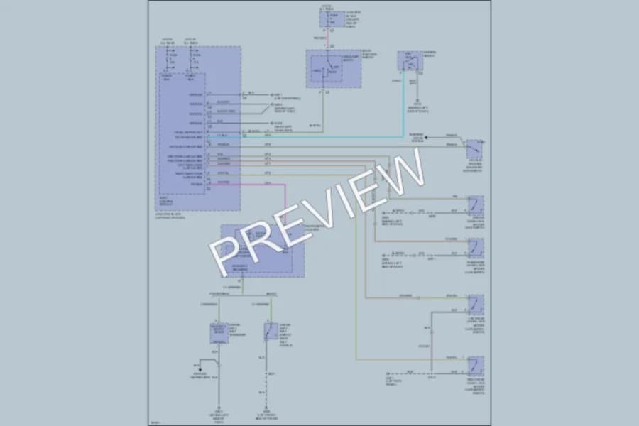2003 Chrysler 2D Convertible Warning Systems wiring diagram preview with protected circuit layout
