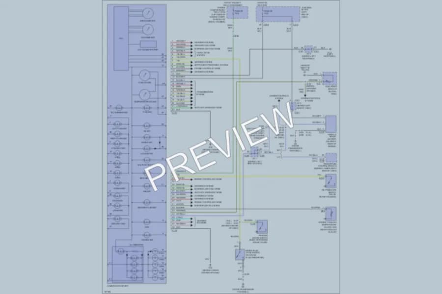 2003 Chrysler 2D Coupe Instrument Cluster wiring diagram preview with protected circuit layout