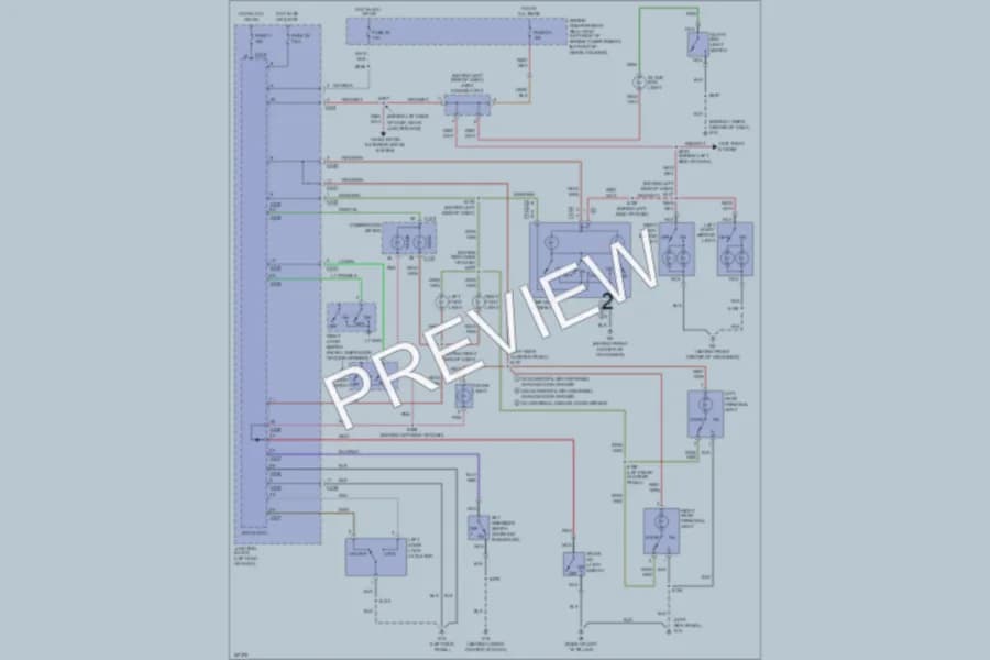 2003 Chrysler 2D Coupe Interior Lights wiring diagram preview with protected circuit layout