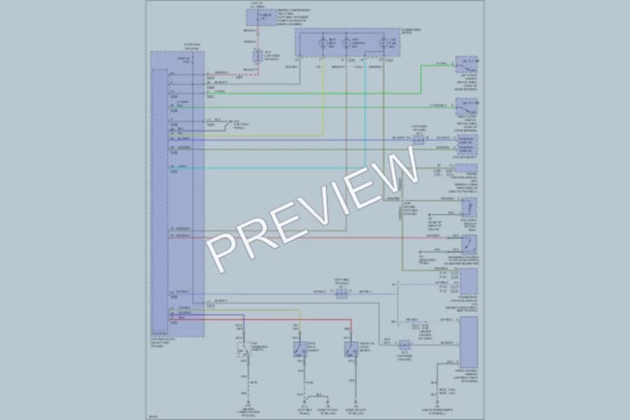 2003 Chrysler 2D Coupe Warning Systems wiring diagram preview with protected circuit layout
