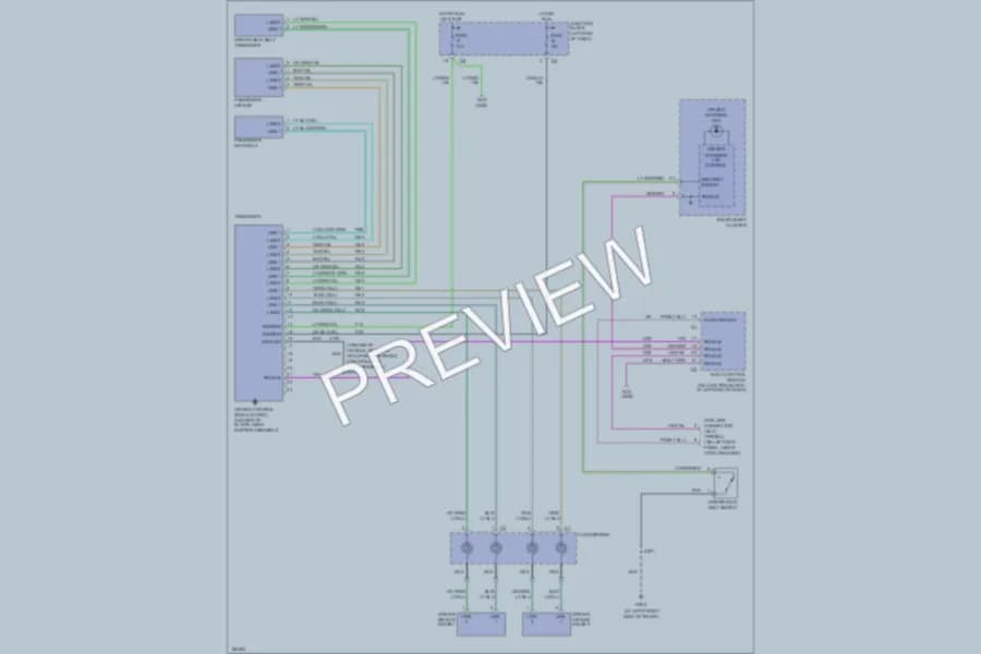 2003 Chrysler 4D Sedan Supplemental Restraints wiring diagram preview with protected circuit layout