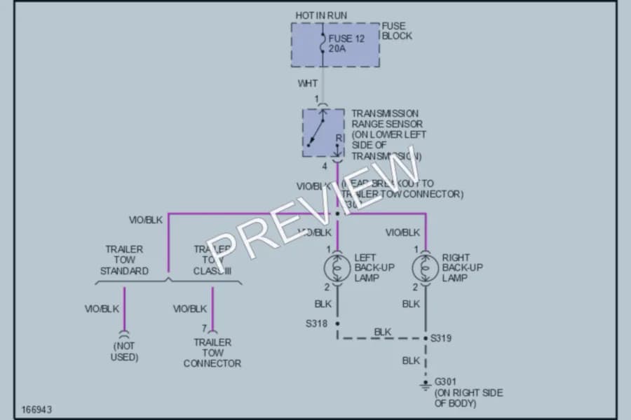 2003 Dodge B3500 Exterior Lights wiring diagram preview with protected circuit layout